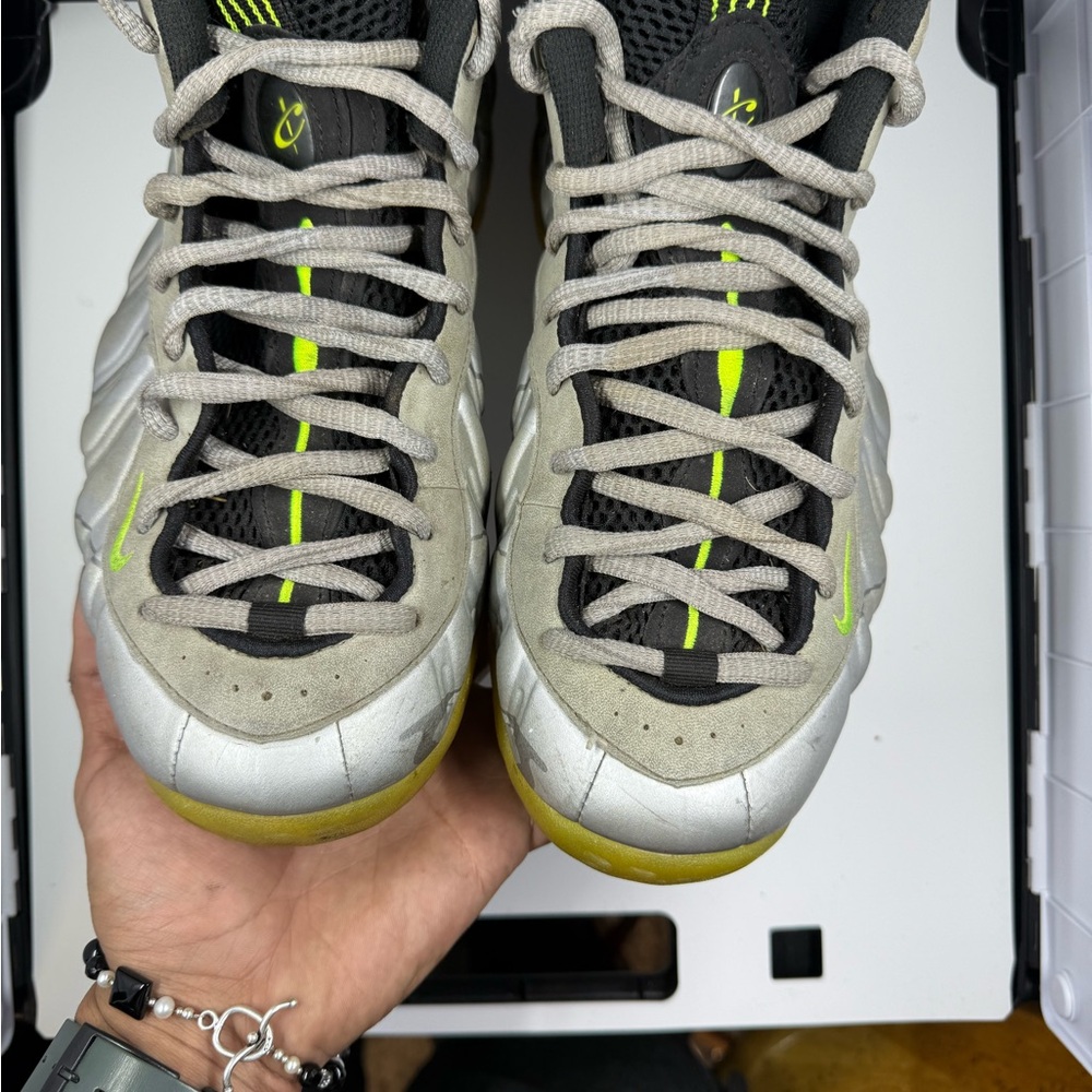 Nike Silver and Black Sneakers with Neon Accents